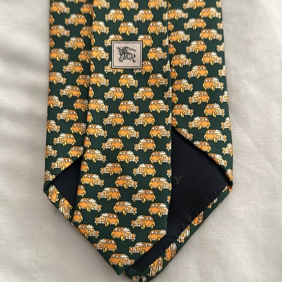 Burberry Silk Tie London Yellow Cab Print - Picture 4 of 6